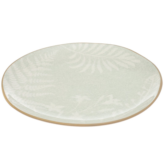 Quarter Plate – Green Ceramic Plate with Gold Rim | 8 Inch