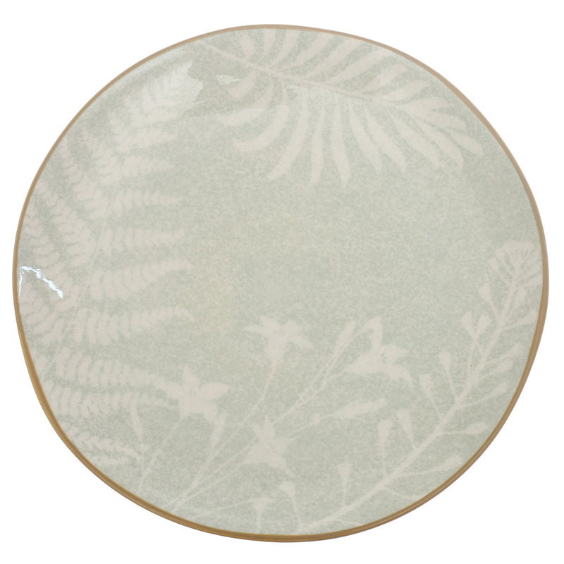 Quarter Plate – Green Ceramic Plate with Gold Rim | 8 Inch - Habitt
