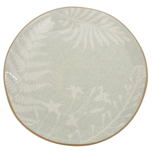 Quarter Plate – Green Ceramic Plate with Gold Rim | 8 Inch