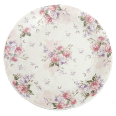 Pink & White Floral Quarter Plate 8 Inch – Elegant Ceramic Side Plate - Habitt