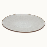 White Embossed Ceramic Quarter Plate 8 Inch | Elegant Snack & Dessert Plate - Habitt
