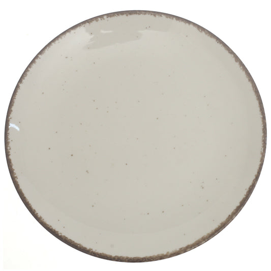 White Quarter Plate 8 Inch with Rustic Rim – Ceramic Side Plate for Elegant Serving