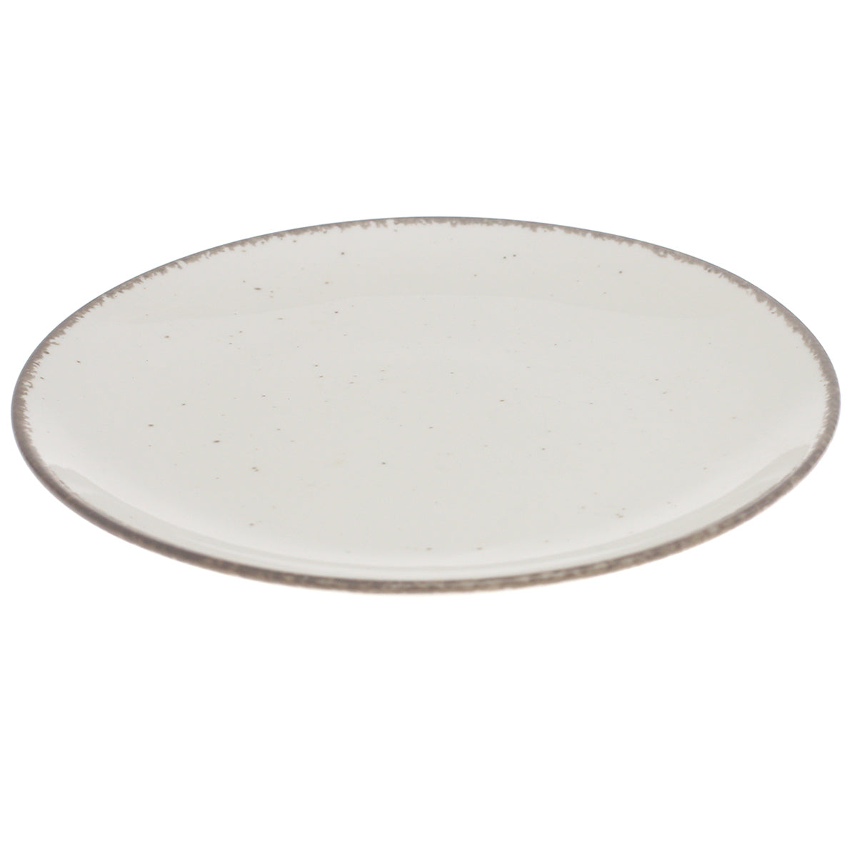 White Quarter Plate 8 Inch with Rustic Rim – Ceramic Side Plate for Elegant Serving