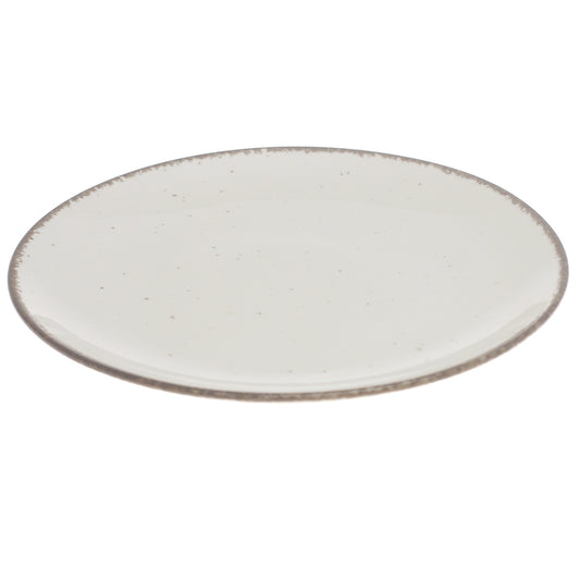 White Quarter Plate 8 Inch with Rustic Rim – Ceramic Side Plate for Elegant Serving
