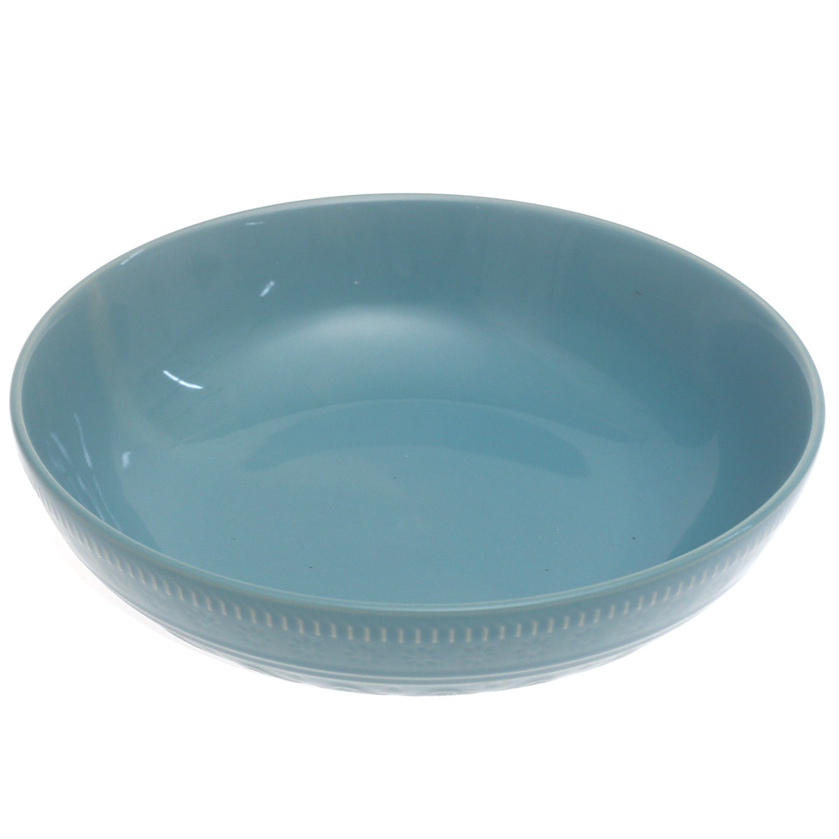 Aqua Ceramic Serving Bowl – 9 Inch Glossy Everyday Serving Bowl
