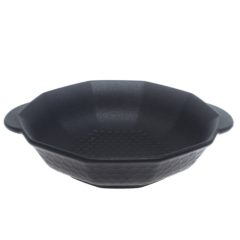 Black Ceramic Serving Dish – 9 Inch Modern Textured Serving Plate - Habitt