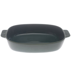 Serving Dish Green 8 × 10 Inch – Ceramic Oval Serving Dish with Handles