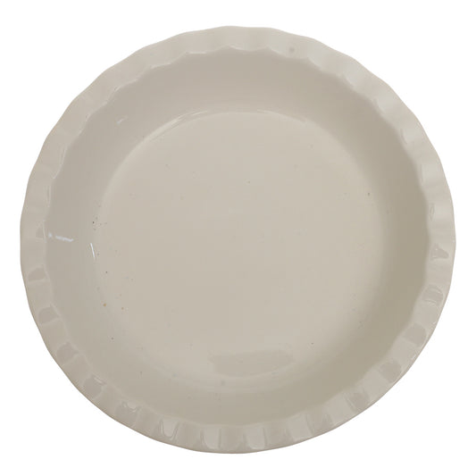 White Ceramic Round Serving Dish 10 Inch – Classic Scalloped Edge Serving Plate