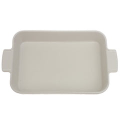 White Ceramic Rectangular Serving Dish with Handles 7.5 x 11 Inch – Elegant Baking & Serving Dish