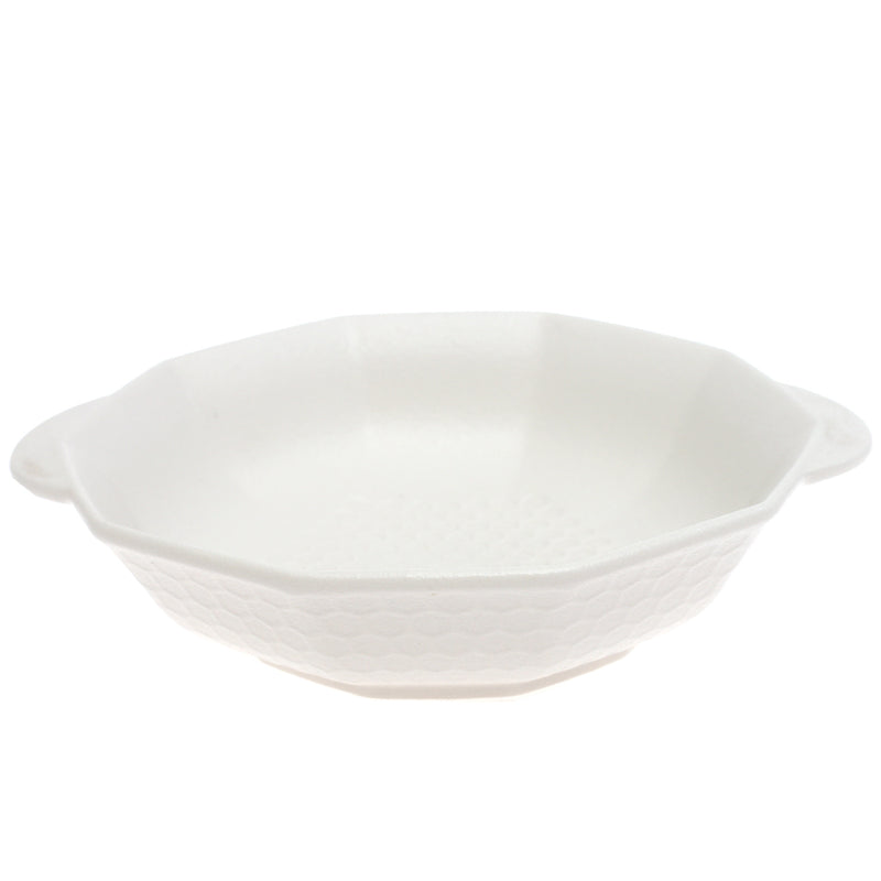 White Ceramic Serving Dish 9 Inch – Minimalist Round Serving Bowl with Handles - Habitt