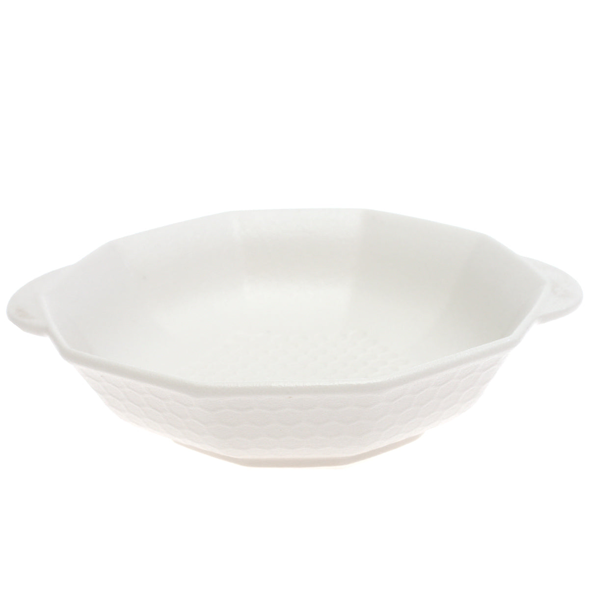 White Ceramic Serving Dish 9 Inch – Minimalist Round Serving Bowl with Handles - Habitt