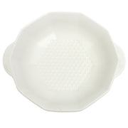 White Ceramic Serving Dish 9 Inch – Minimalist Round Serving Bowl with Handles - Habitt