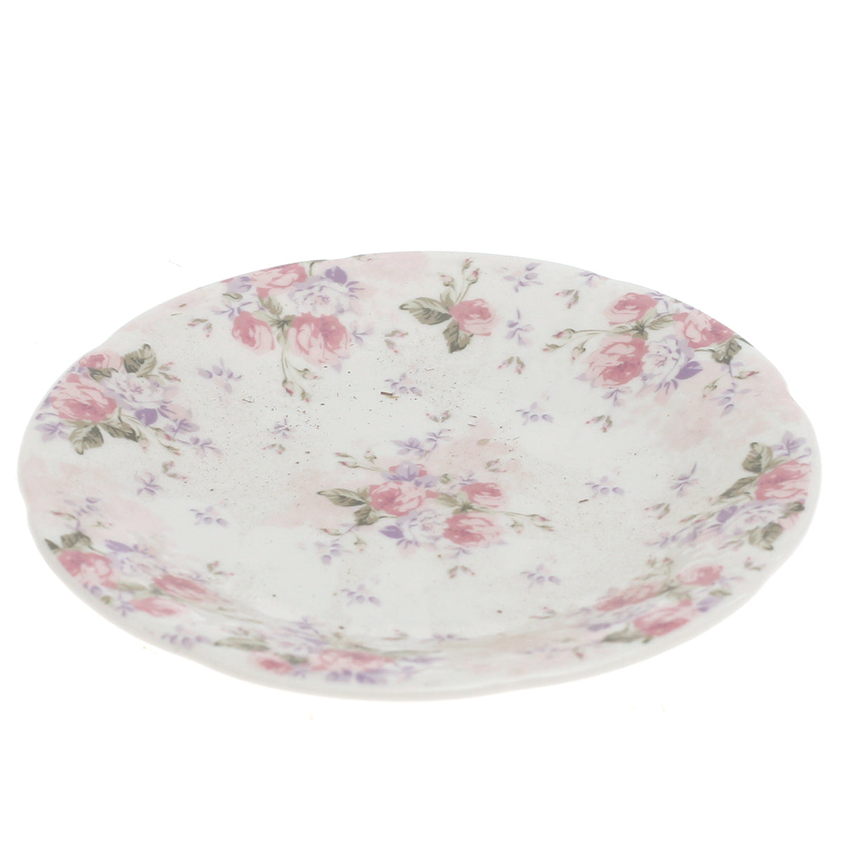 Pink & White Floral Side Plate 6 Inch – Elegant Ceramic Dessert & Snack Plate