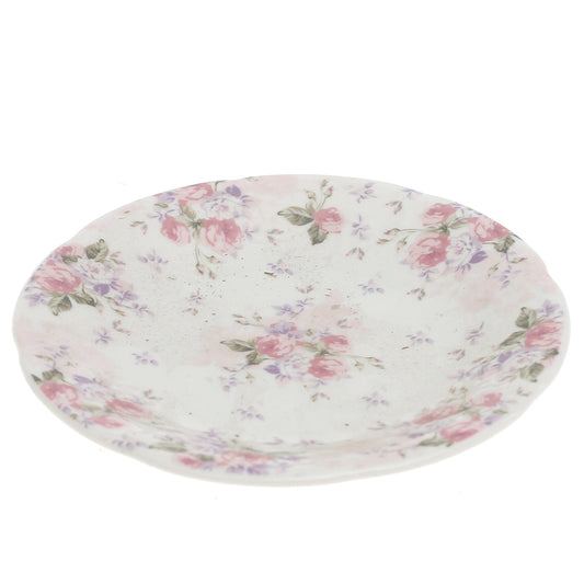Pink & White Floral Side Plate 6 Inch – Elegant Ceramic Dessert & Snack Plate
