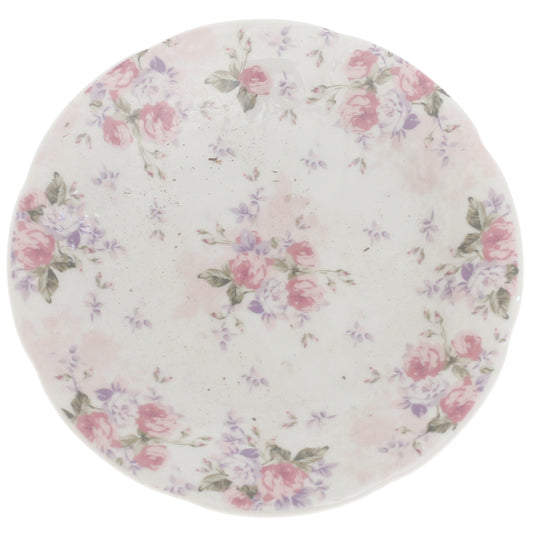 Pink & White Floral Side Plate 6 Inch – Elegant Ceramic Dessert & Snack Plate