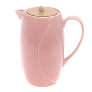 Pink Ceramic Tea Pot with Wooden Lid 8 Inch – Elegant Modern Teapot - Habitt