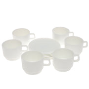 250ml Opal Glass Cup Set – 6 Pcs Elegant White Tea & Coffee Cups - Habitt