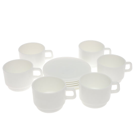 250ml Opal Glass Cup Set – 6 Pcs Elegant White Tea & Coffee Cups