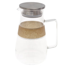 Glass Jug with Golden Design & Stainless Steel Infuser – Elegant Serving Pitcher - Habitt