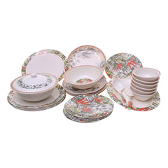 Coral Palm Dinner Set – Tropical Ceramic Tableware Collection (6 Person 30 Pcs / 8 Person 43 Pcs) - Habitt