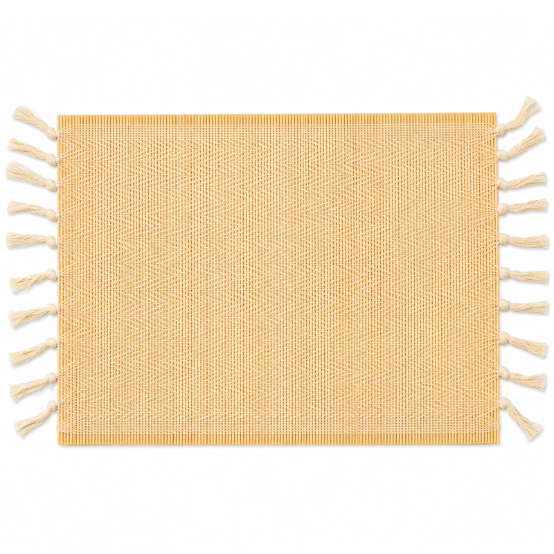 Bamboo Single Placemat – Natural Brown 13 x 19 Inch
