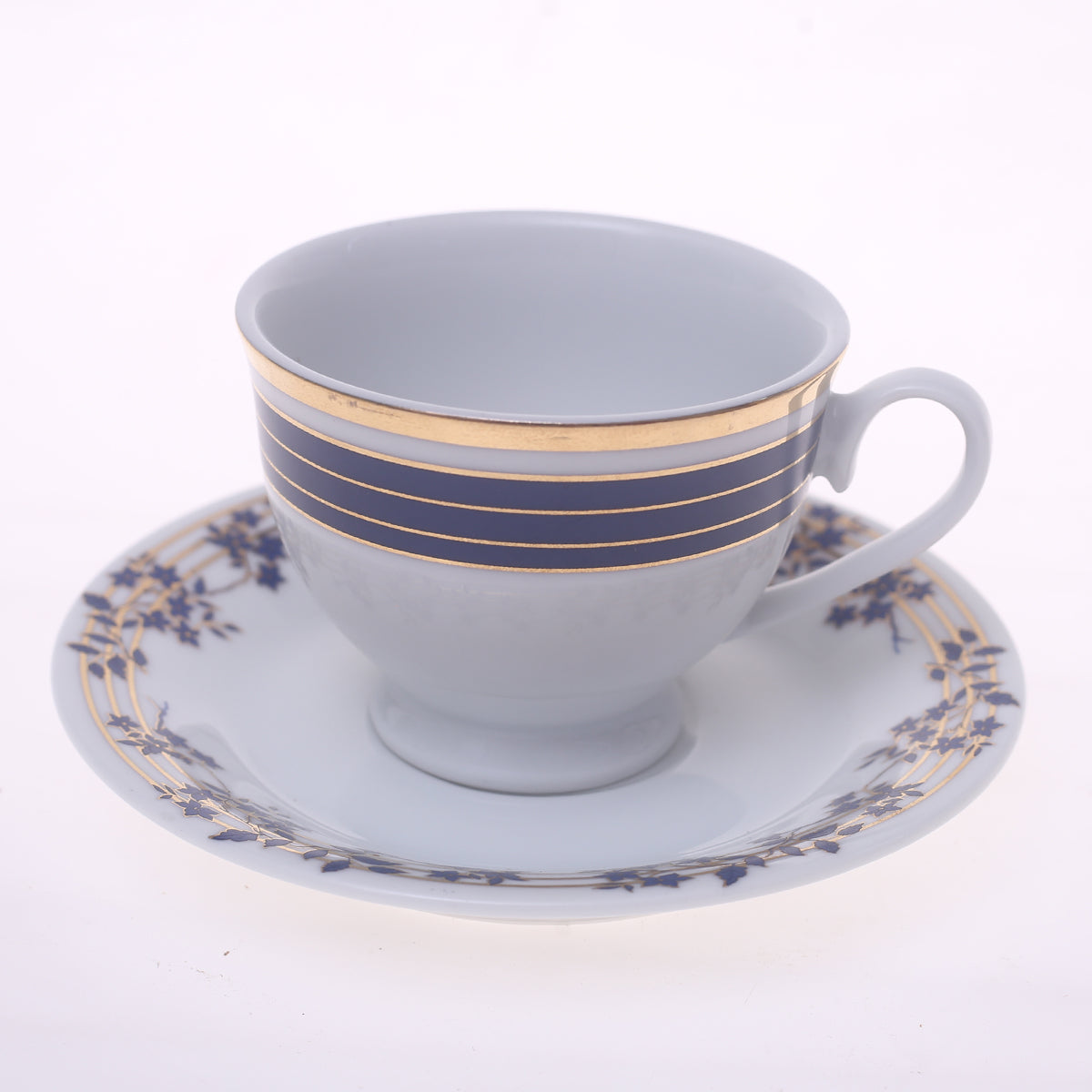 Elegant  Dark Blue Floral Dinner Set – Premium Porcelain Tableware Collection - Habitt