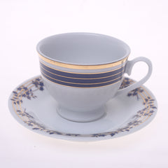 Elegant  Dark Blue Floral Dinner Set – Premium Porcelain Tableware Collection - Habitt