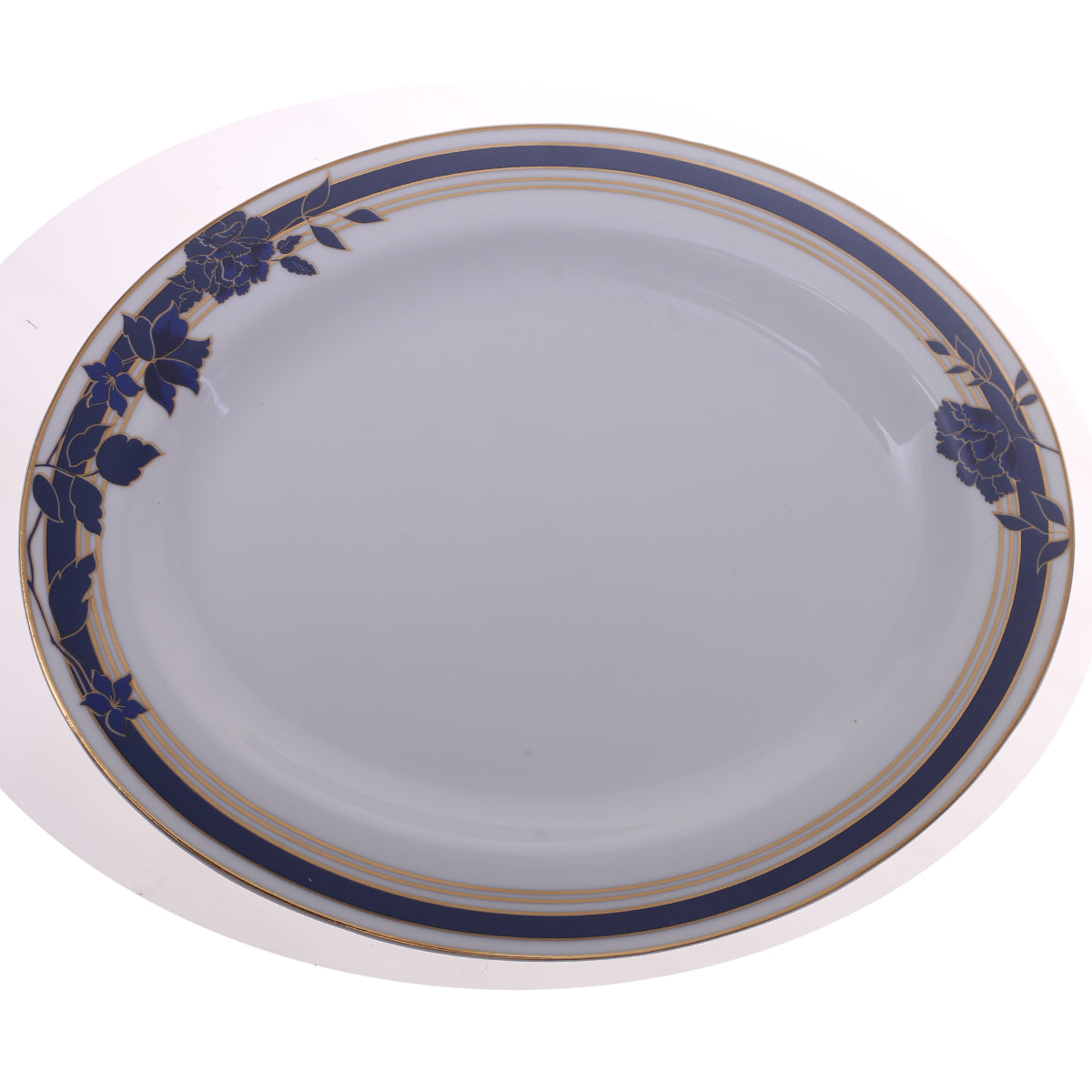 Elegant  Dark Blue Floral Dinner Set – Premium Porcelain Tableware Collection - Habitt