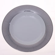 Elegant Silver Chevron Dinner Set – Luxury Porcelain Tableware Collection - Habitt