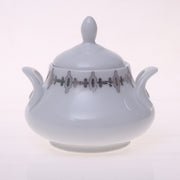 Elegant Silver Chevron Dinner Set – Luxury Porcelain Tableware Collection - Habitt