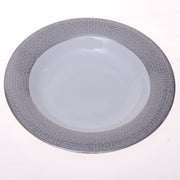 Elegant Silver Chevron Dinner Set – Luxury Porcelain Tableware Collection - Habitt