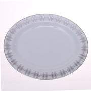 Elegant Silver Chevron Dinner Set – Luxury Porcelain Tableware Collection - Habitt