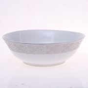 Elegant Silver Chevron Dinner Set – Luxury Porcelain Tableware Collection - Habitt