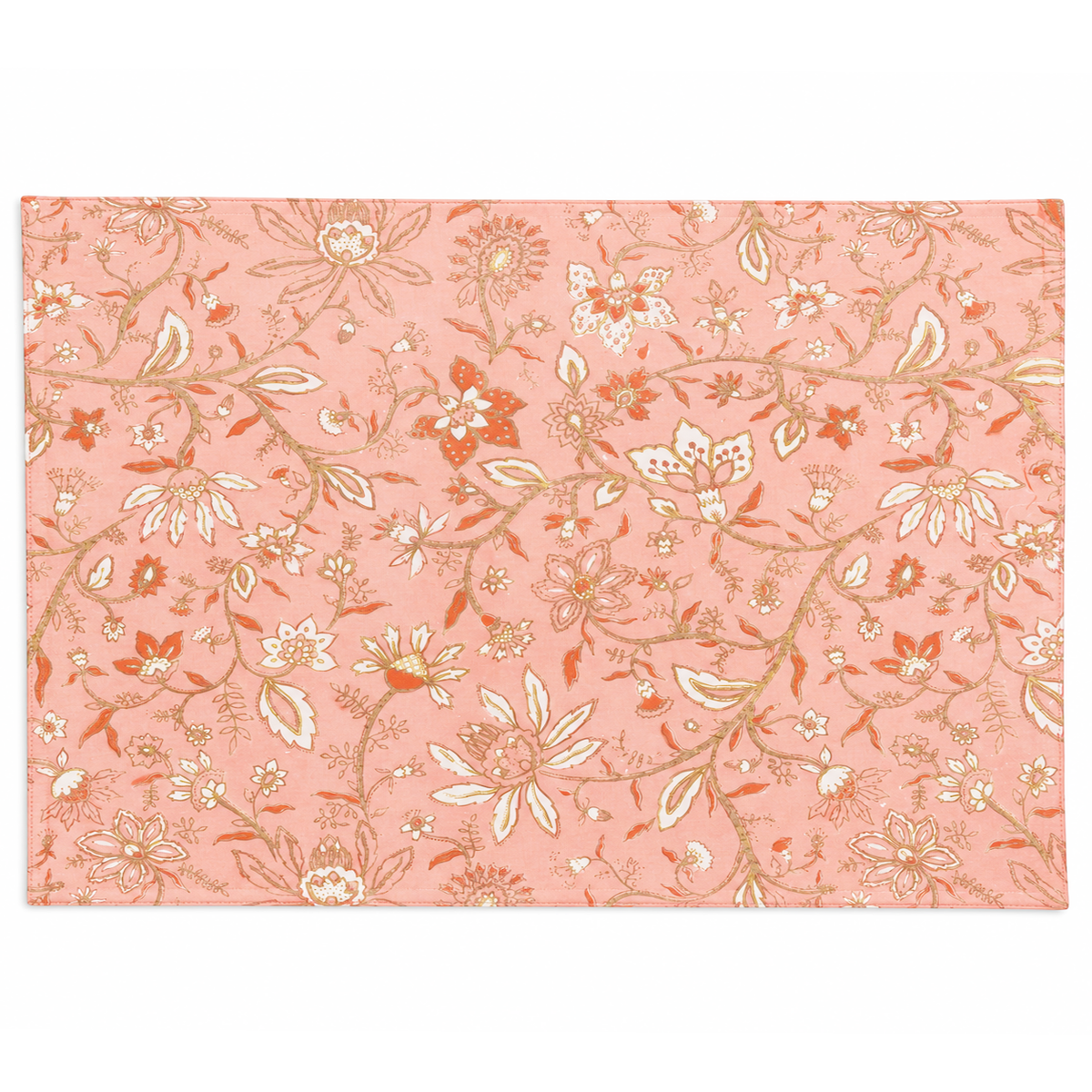 Mughal Pink Placemat – Multi Row Silk Screen Print 13 x 19 Inch