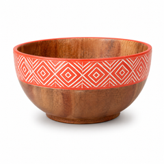 Orange Wooden Bowl 5" x 2.5" SB – Decorative Serving & Display Bowl