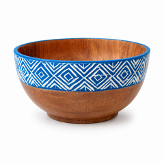 Sky Blue Wooden Bowl 5" x 2.5" SB – Decorative Serving & Display Bowl