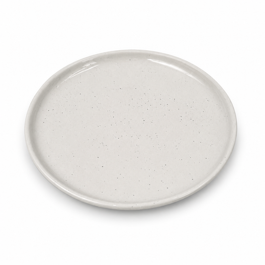 Collar Plate - 8.5 inches Glazed Grey Sprinkle