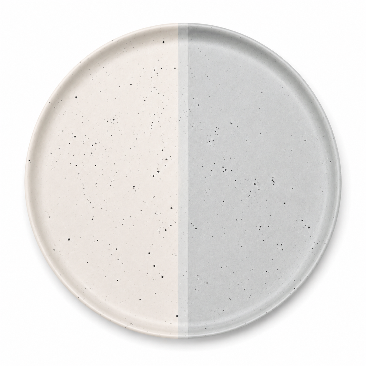 Collar Plate – 8.5 Inches Matte Grey & White with Sprinkle