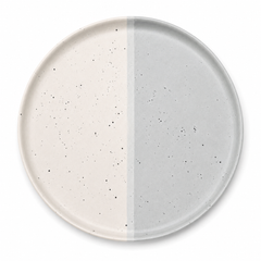Collar Plate – 8.5 Inches Matte Grey & White with Sprinkle
