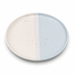 Collar Plate – 8.5 Inches Matte Half Sky Blue and White with Sprinkle