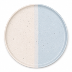 Collar Plate – 8.5 Inches Matte Half Sky Blue and White with Sprinkle