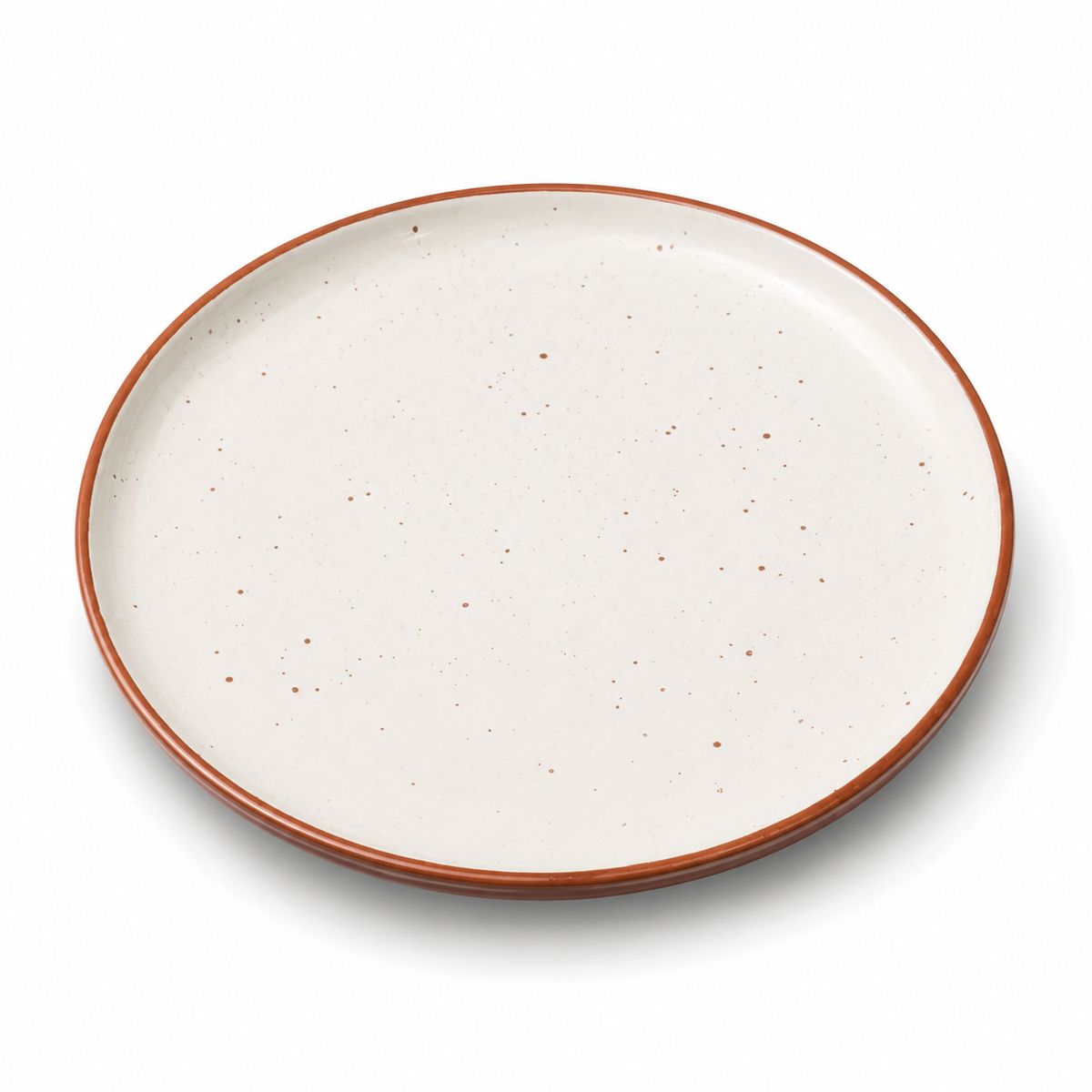 Collar Plate – 8.5 Inches Matte White Sprinkle with Border