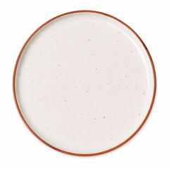Collar Plate – 8.5 Inches Matte White Sprinkle with Border