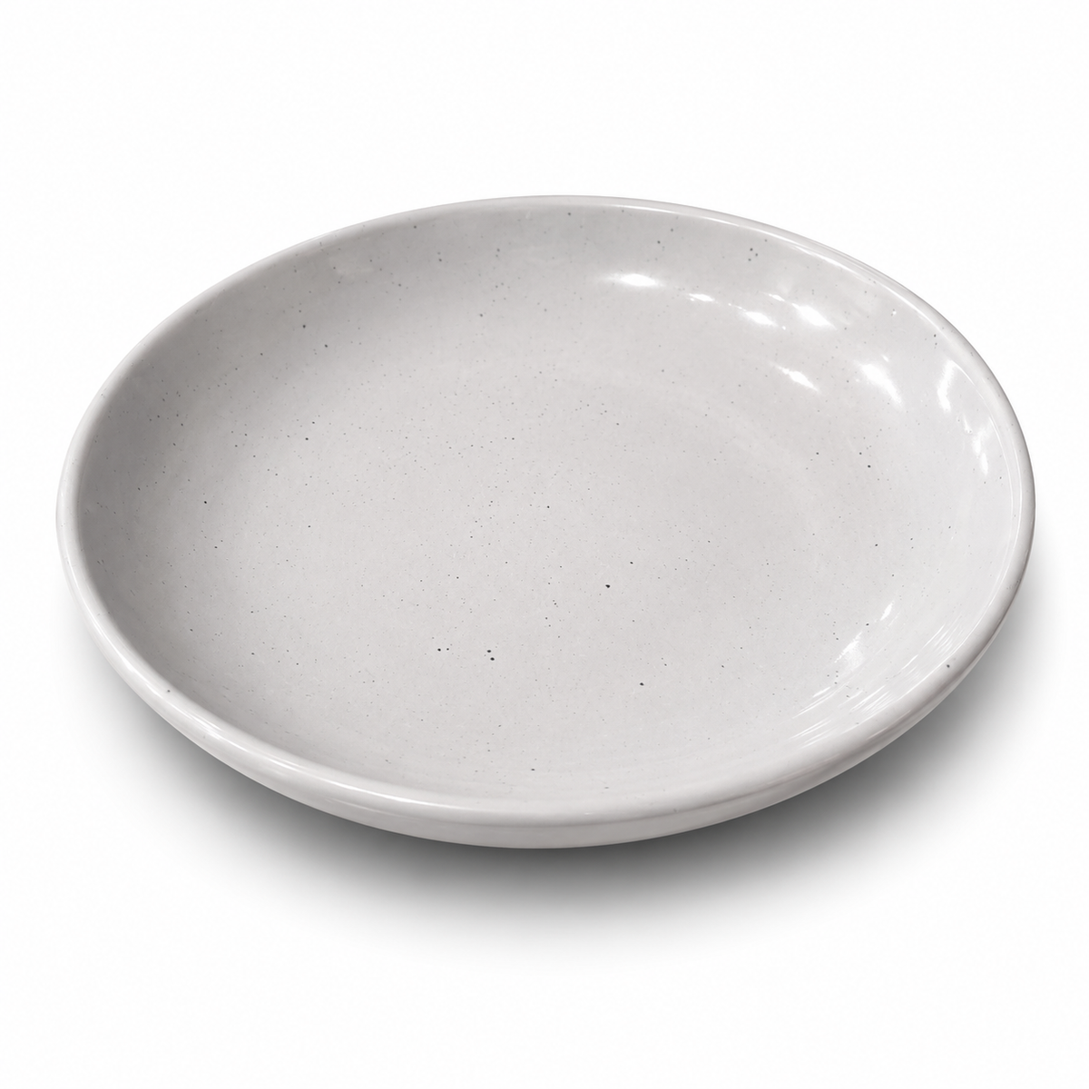 Deep Plate – 8 Inches Glazed Grey Sprinkle