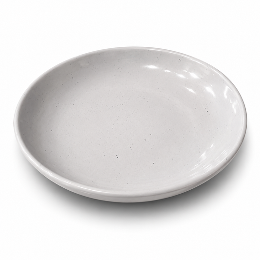 Deep Plate – 8 Inches Glazed Grey Sprinkle