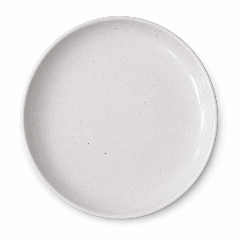 Deep Plate – 8 Inches Glazed Grey Sprinkle