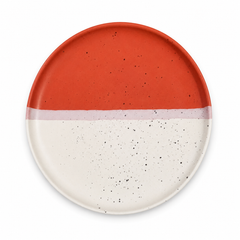 Collar Plate – 8.5 Inches Matte Half Maroon & White with Sprinkle