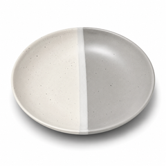 Deep Plate – 8 Inches Matte Half Grey & White with Sprinkle