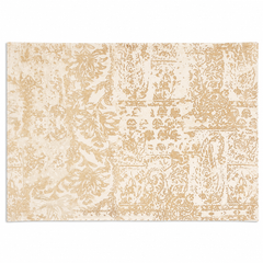 Ecru Gold Screen Print Row Silk Placemat – 13 x 19 Inch
