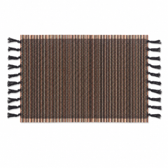 Boho Tribal Bamboo Table Runner – Black Multi Ethnic Geometric Design (13x19, 13x45, 13x72)